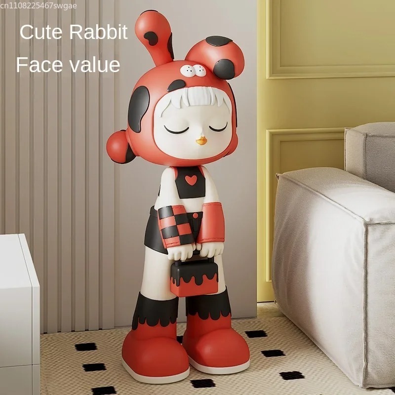 Resin Crafts - รูปปั้นการ์ตูนสาวศิลปะ โมเดลตัวละครแฟชั่นสำหรับตกแต่งภายใน งานฝีมือเรซิน ของตกแต่งร้านค้าและสำนักงาน ของตกแต่งบ้านสไตล์โมเดิร์น