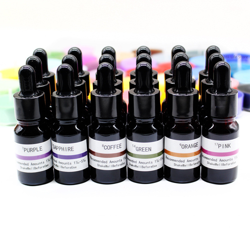 Resin Pigment Set - สีผสมเทียนชนิดน้ำ 10 มล. ความเข้มข้นสูง สำหรับทำสี DIY
