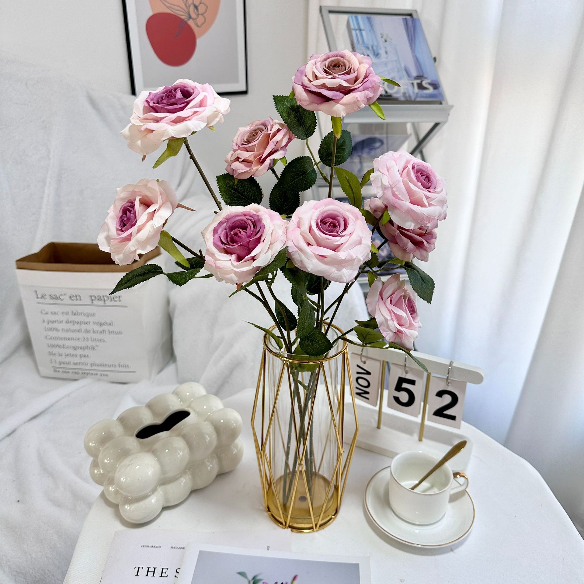 Dried Flower Bulk - ดอกกุหลาบเพชร 3 หัวที่เหมือนจริง, ดอกไม้ประดิษฐ์จากผ้าไหมจำนวนมาก – ของตกแต่งงานแต่งงานสุดหรู,