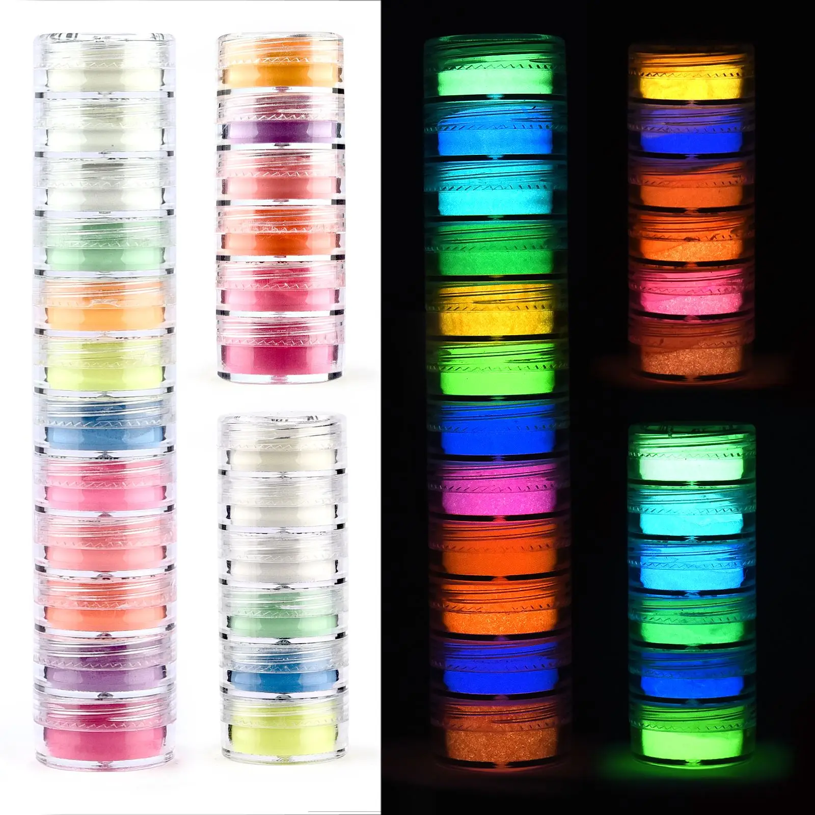 Resin Pigment Set - ผงเรซิ่นเรืองแสง 6 สี/ชุด ผงเรืองแสงในที่มืด สำหรับงาน DIY