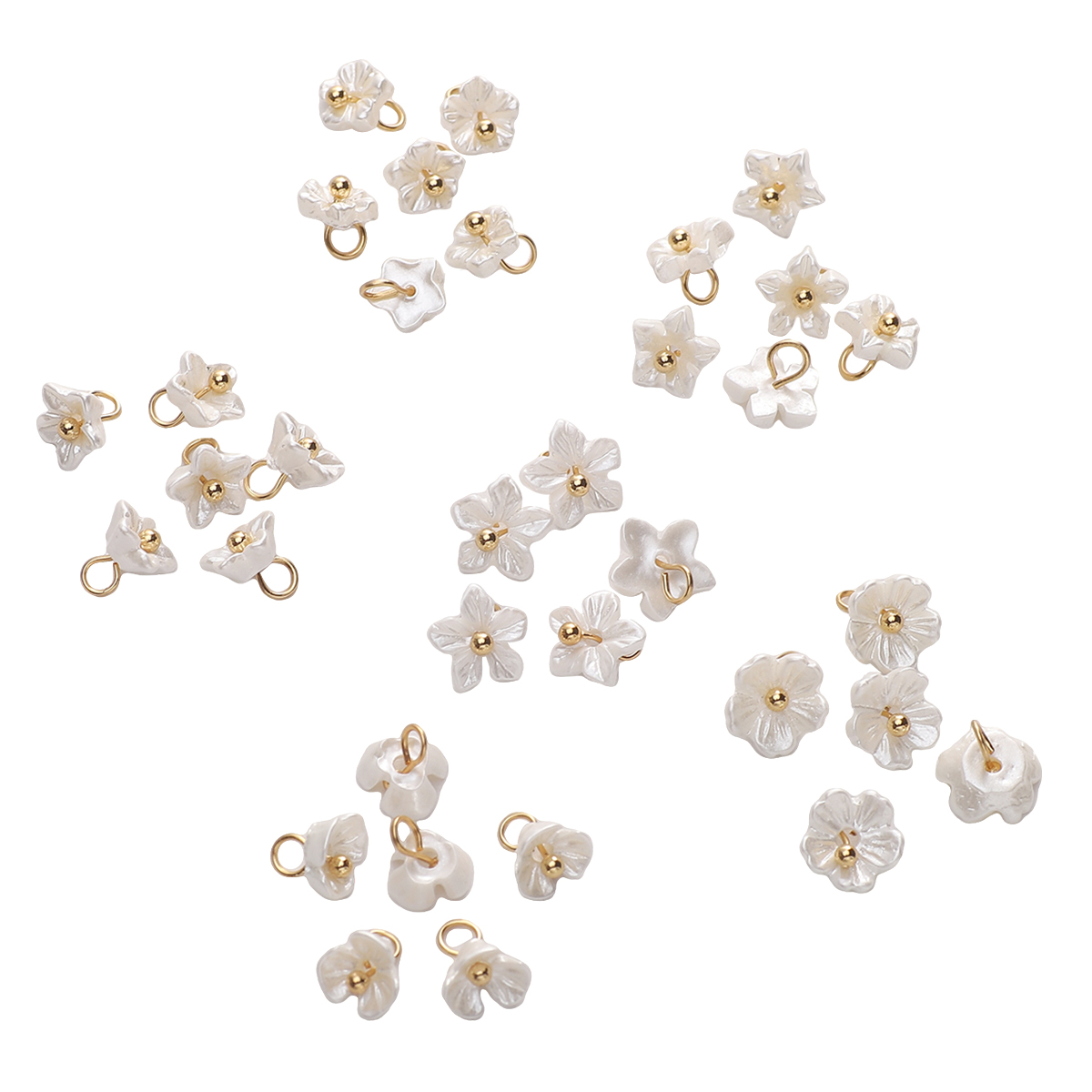 Flower Preservation Resin - 5ชิ้นสีขาวมินิดอกไม้ขนาดเล็กเสน่ห์เรซินสำหรับทำเครื่องประดับทำสร้อยข้อมือสร้อยข้อมือทำด้วยมือต่างหูสร้อยคอเครื่องประดับ DIY