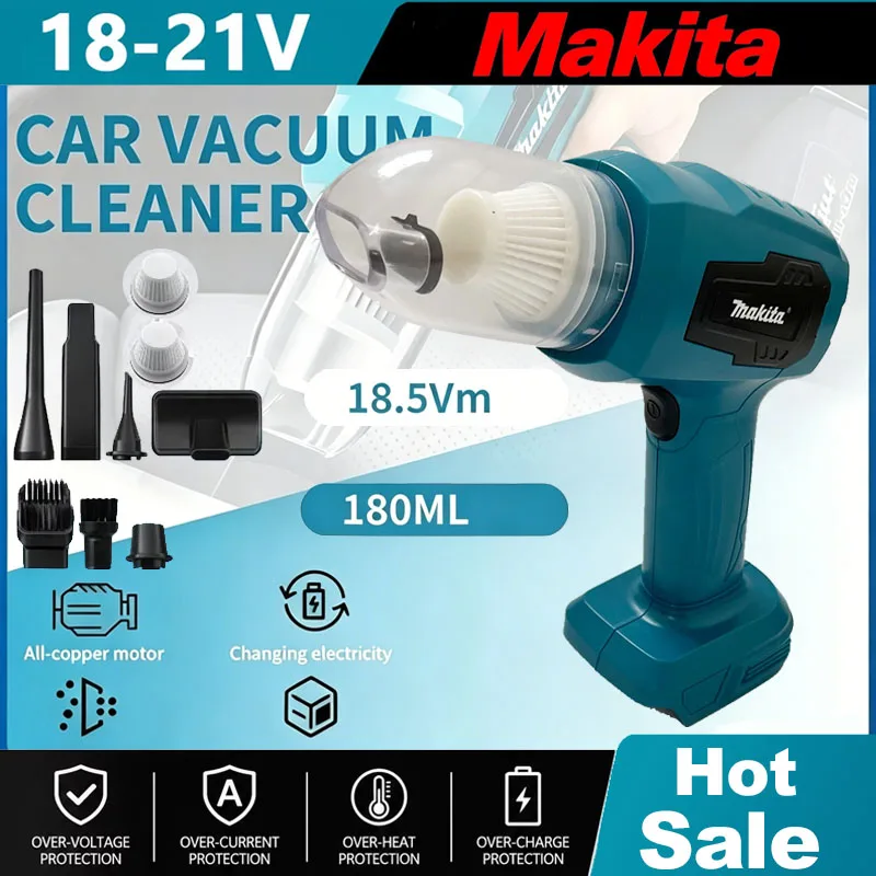 Vacuum Chamber Small - เครื่องดูดฝุ่นไร้สาย Makita สำหรับรถยนต์ขนาดเล็ก อเนกประสงค์ ดูดฝุ่นแบบมือถือ ชาร์จไฟได้