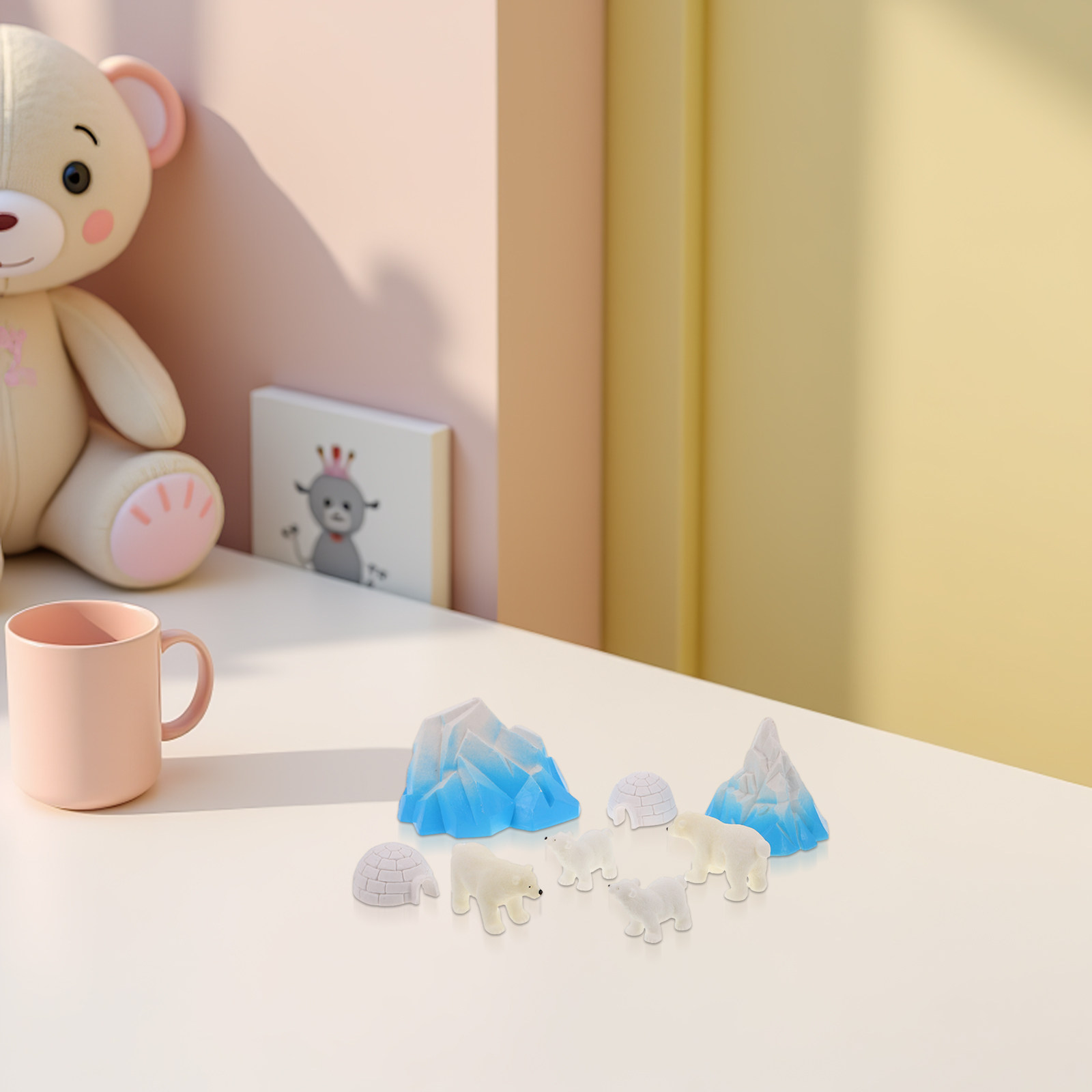8 ชิ้น โมเดลหมีขั้วโลกเรซินขนา - Resin Crafts บทวิจารณ์และราคา