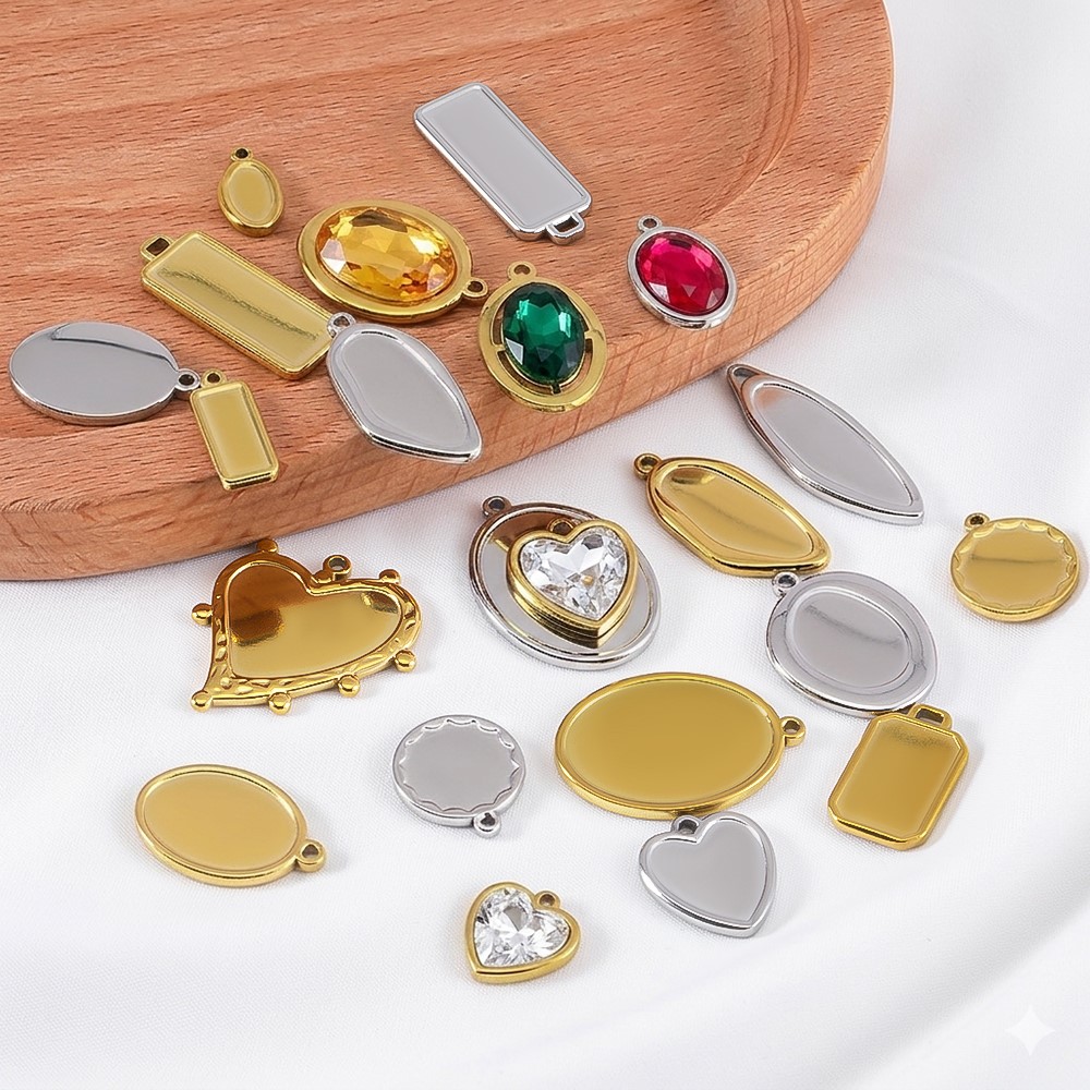 ถาดจี้สแตนเลสทรงไม่สมมาตร 5 ชิ - Resin Crafts บทวิจารณ์และราคา