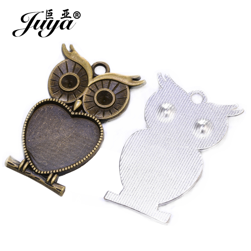 5 ชิ้น/ล็อต 25 มม. รูปหัวใจนกฮ - Bezels Set Pendant บทวิจารณ์และราคา