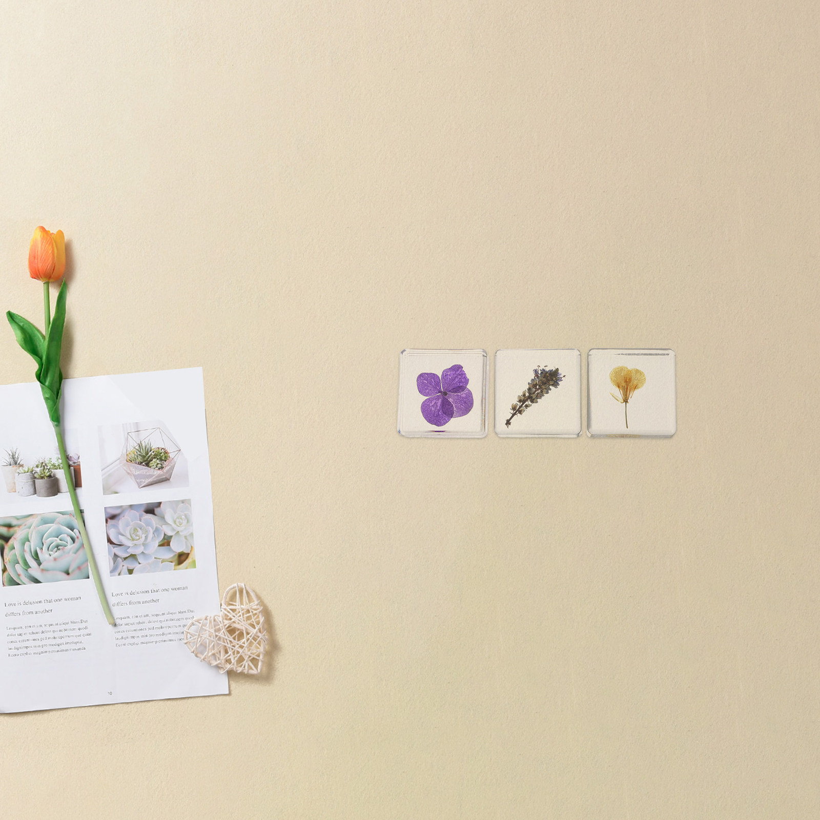 ของตกแต่งเรซินรูปตัวอย่างพืช 3 - Flower Preservation Resin บทวิจารณ์และราคา