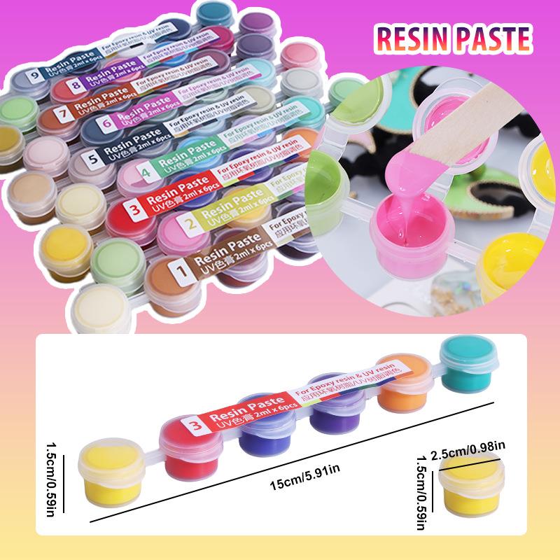 สีเรซิ่น 6 สี/ชุด น้ำยาสีเรซิ่ - Resin Pigment Set บทวิจารณ์และราคา