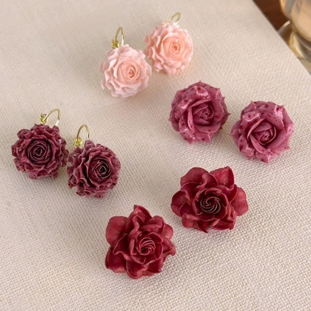 ต่างหูดอกกุหลาบประดิษฐ์สุดหวาน - Flower Preservation Resin บทวิจารณ์และราคา