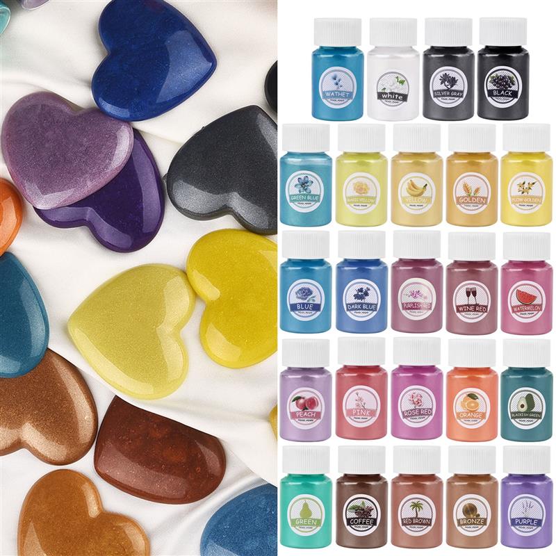 24สีอีพ็อกซี่เรซิ่น Dye Mica P - Resin Pigment Set บทวิจารณ์และราคา
