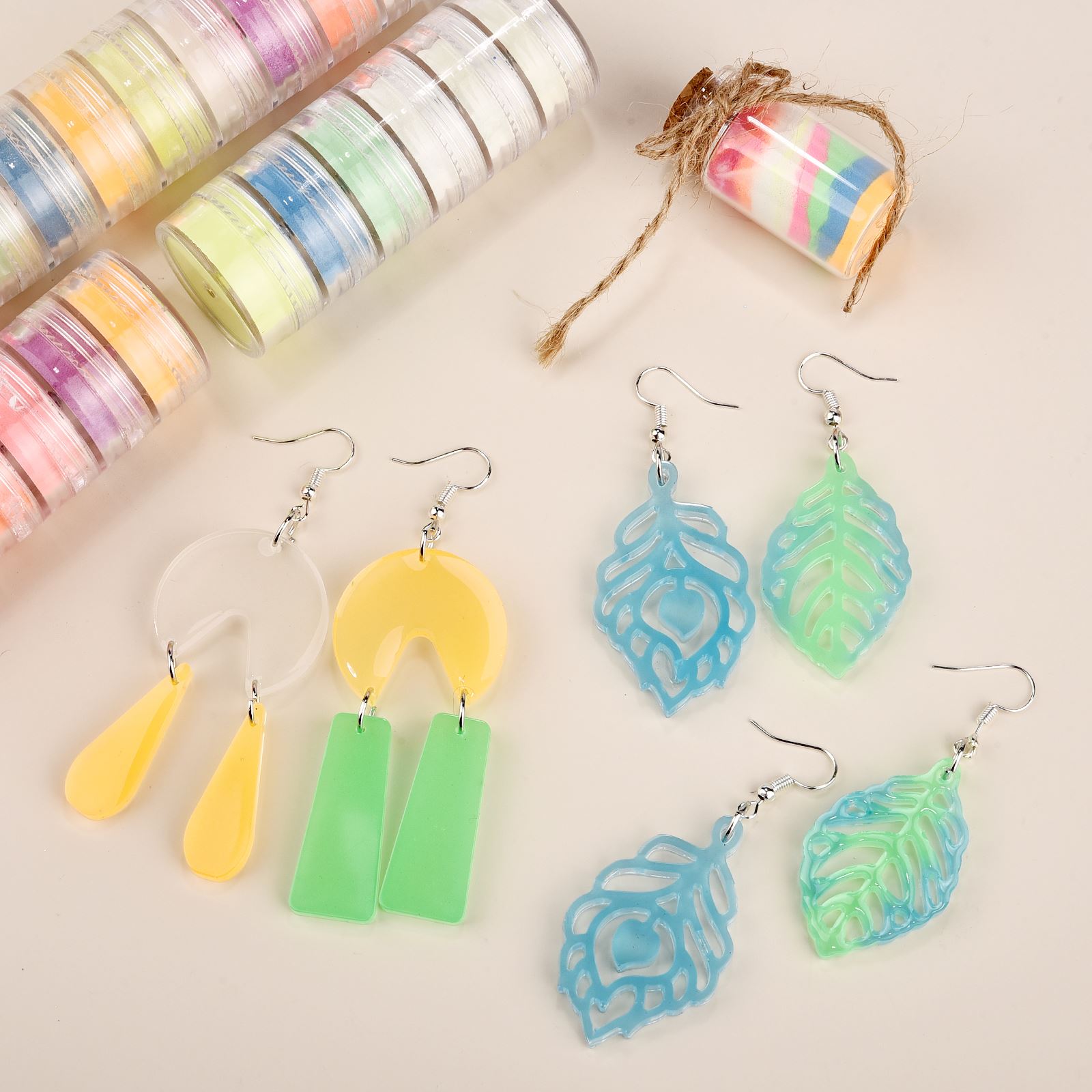 ผงเรซิ่นเรืองแสง 6 สี/ชุด ผงเร - Resin Pigment Set บทวิจารณ์และราคา
