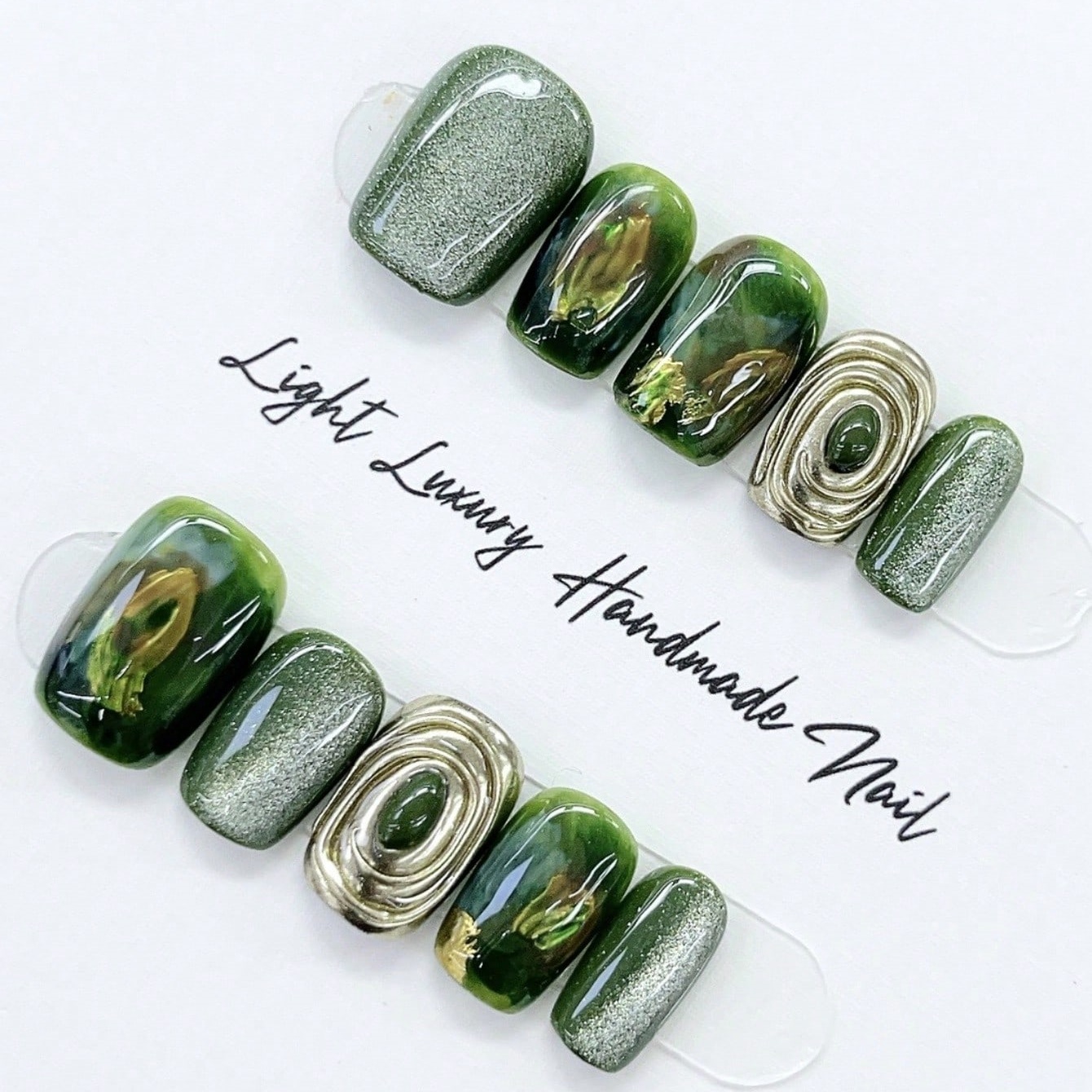 10 ชิ้น ชุดเล็บปลอมทรงสี่เหลี่ - Resin Craft Material บทวิจารณ์และราคา